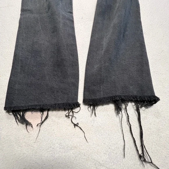 Agolde Toni Slim Straight Jeans Womens 26 Black High Rise Raw Hem Organic Cotton - Picture 10 of 11